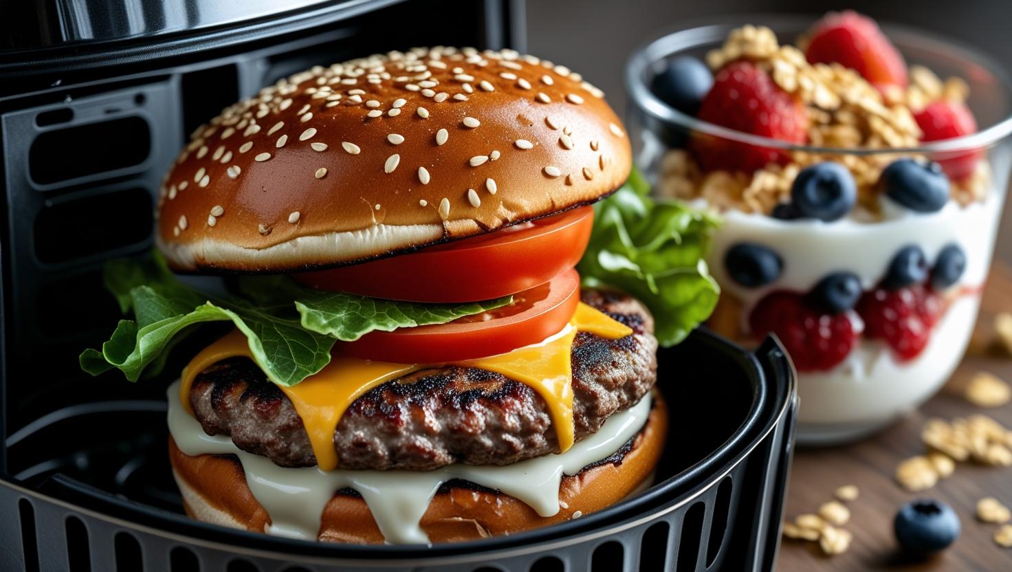 空气炸锅汉堡饼早餐